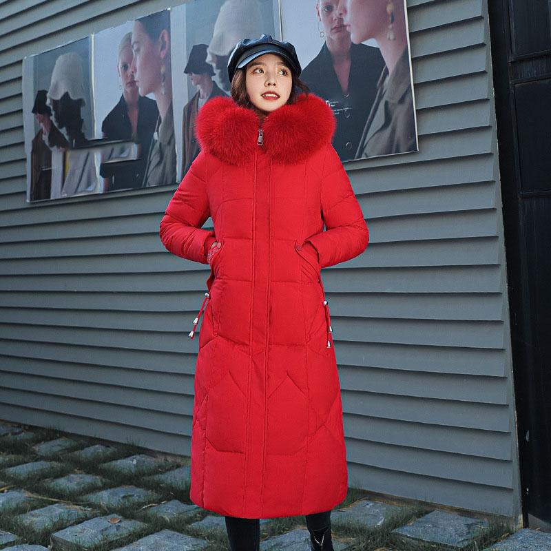 Winter Cotton-Padded Puffer Parkas Women Long Thicken Warm Hooded Coat Zipper Down Cotton Coat Plus Size
