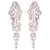 Art Deco Crystal Flower Earrings With Long Dangle For Womens Fashion Accessory