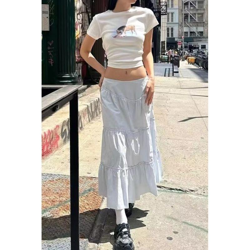 

Шикарная спинка с эластичной кружевной талией, плиссированное кружево Jennie Jin Zhini blue overskirt L