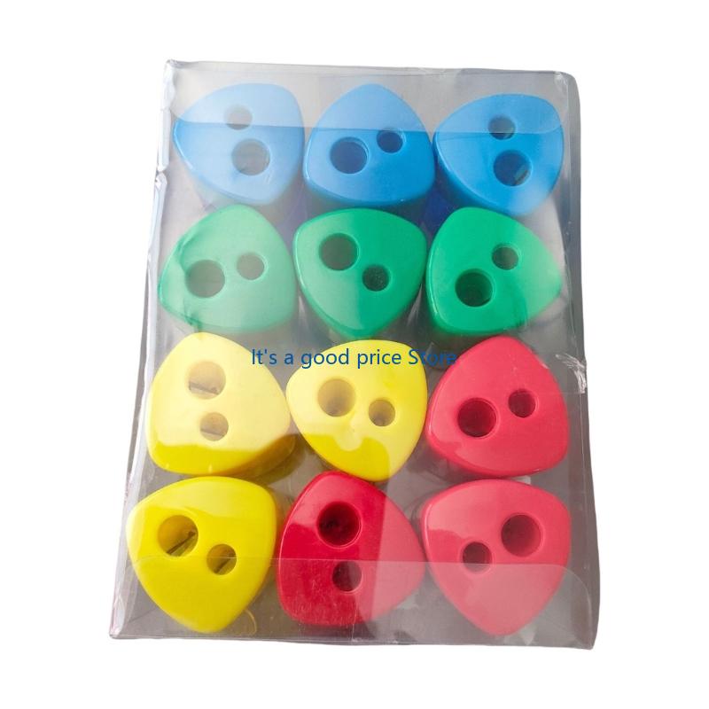 12 Stück Zwei-Loch-Bleistiftspitzer Ergonomischer Manueller Spitzer für 8MM-11MM Bleistifte Buntstifte Skizzenstift