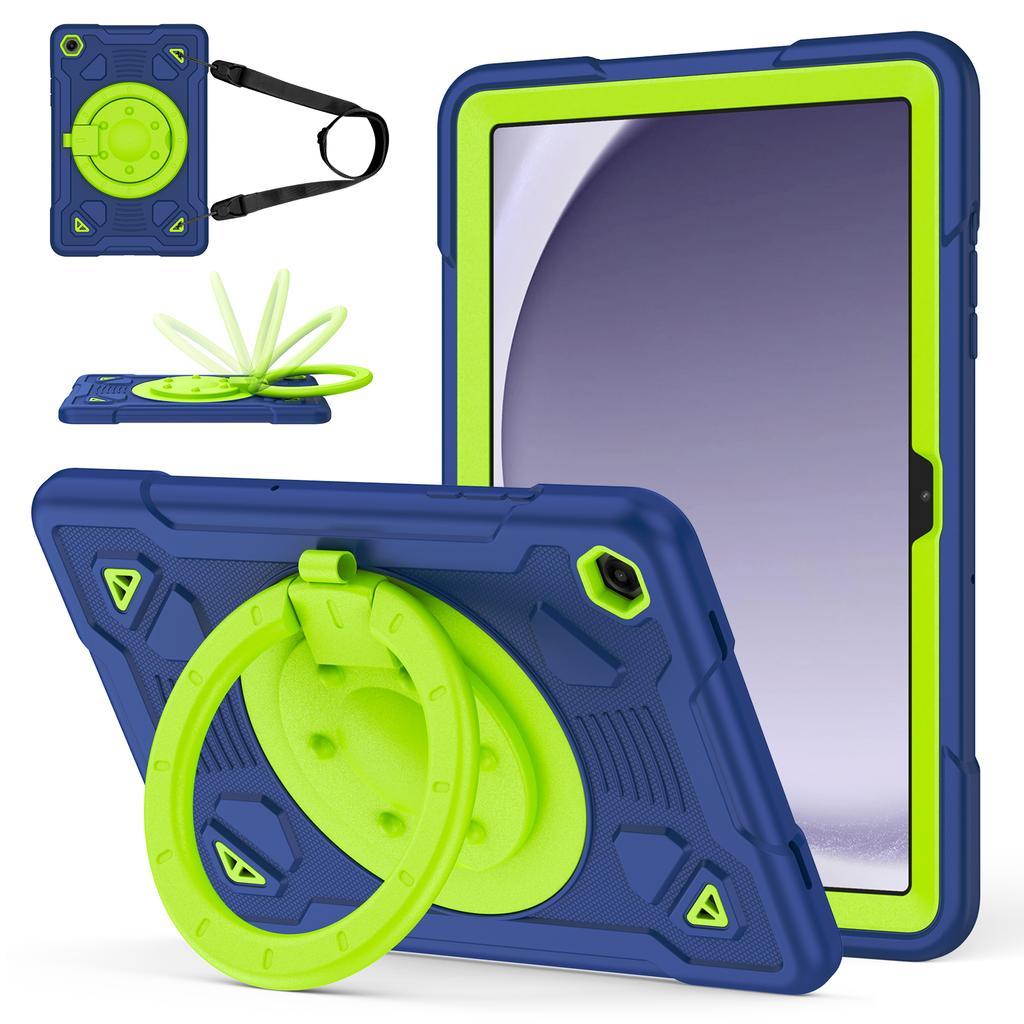 Tablet Case For Samsung Galaxy Tab A9 / Tab A11 Kickstand Space Planet PC + Silicone Tablet Cover with Shoulder Strap