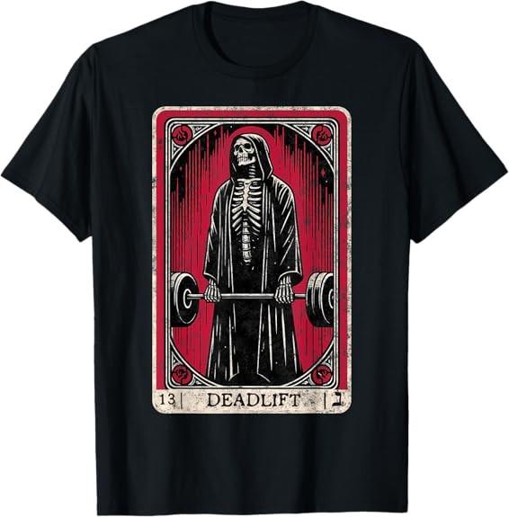 NEW LIMITED Deadlift Skeleton Halloween Gym Weightlifting Design T-Shirt S-3XL
