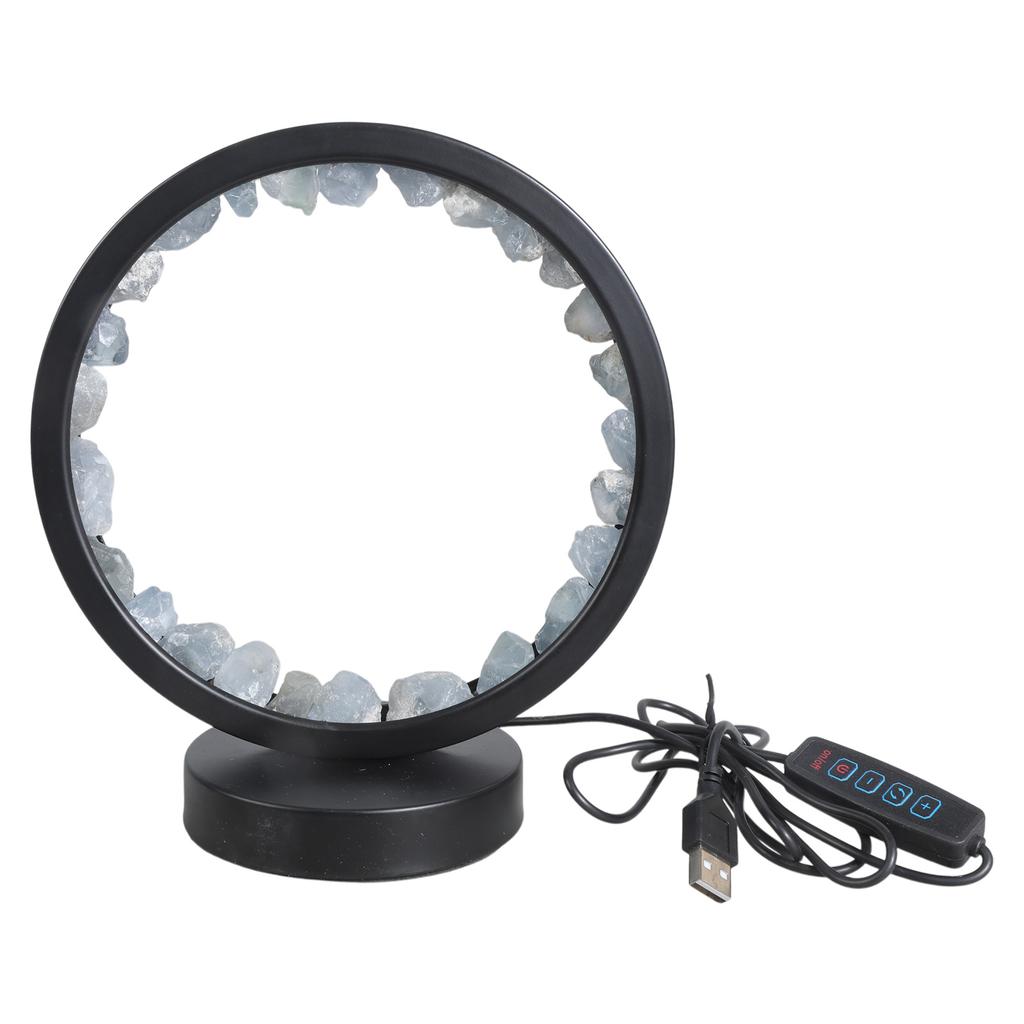 USB-betriebenes Amethyst Heilstein LED-Nachtlicht mit solidem Sockel für Schlafzimmeratmosphären für Schlafzimmer Wohnzimmer