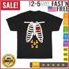 Candy Corn Skeleton X-Ray Halloween Costume Vintage T Shirt Men Women Fashion
