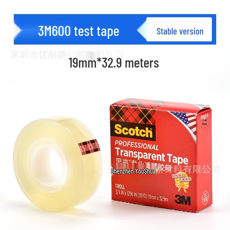 3M Transparent Tape 600: Residue-Free Adhesion Test Tape for Ink, Spray Paint, Stickiness & Tensile Strength