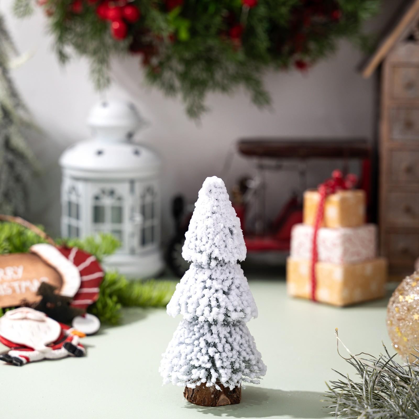 

Новые рождественские украшения с домашним декором, витрина, снежная рождественская елка, настольное украшение One Size