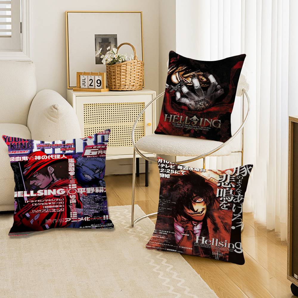 Anime H-Hellsing Pillow Gift Home Office Decoration Bedroom Sofa Car Cushion Cover Case 45x45