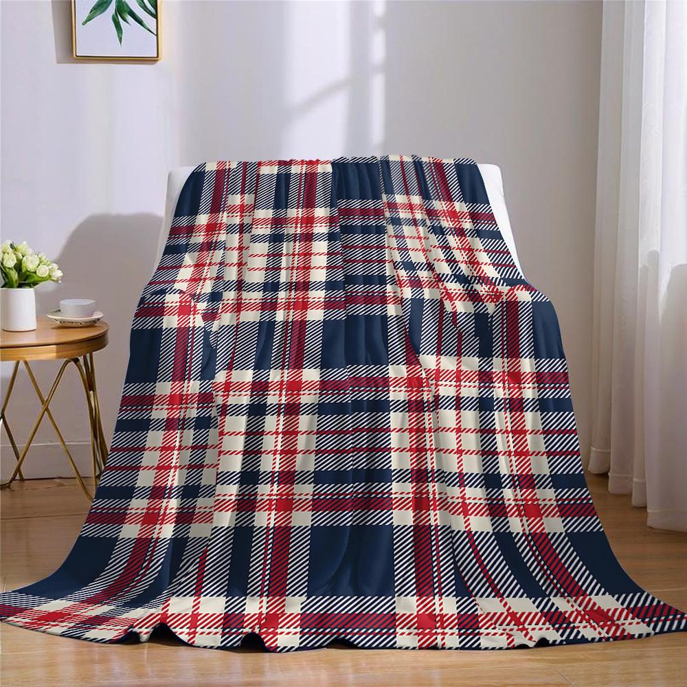 Nautisches Karomuster Flanelldecke Warm Weich Halloween Weihnachten Sofa Warm Gemütlich Dekoratives Dekor Geschenk für Alle Jahreszeiten