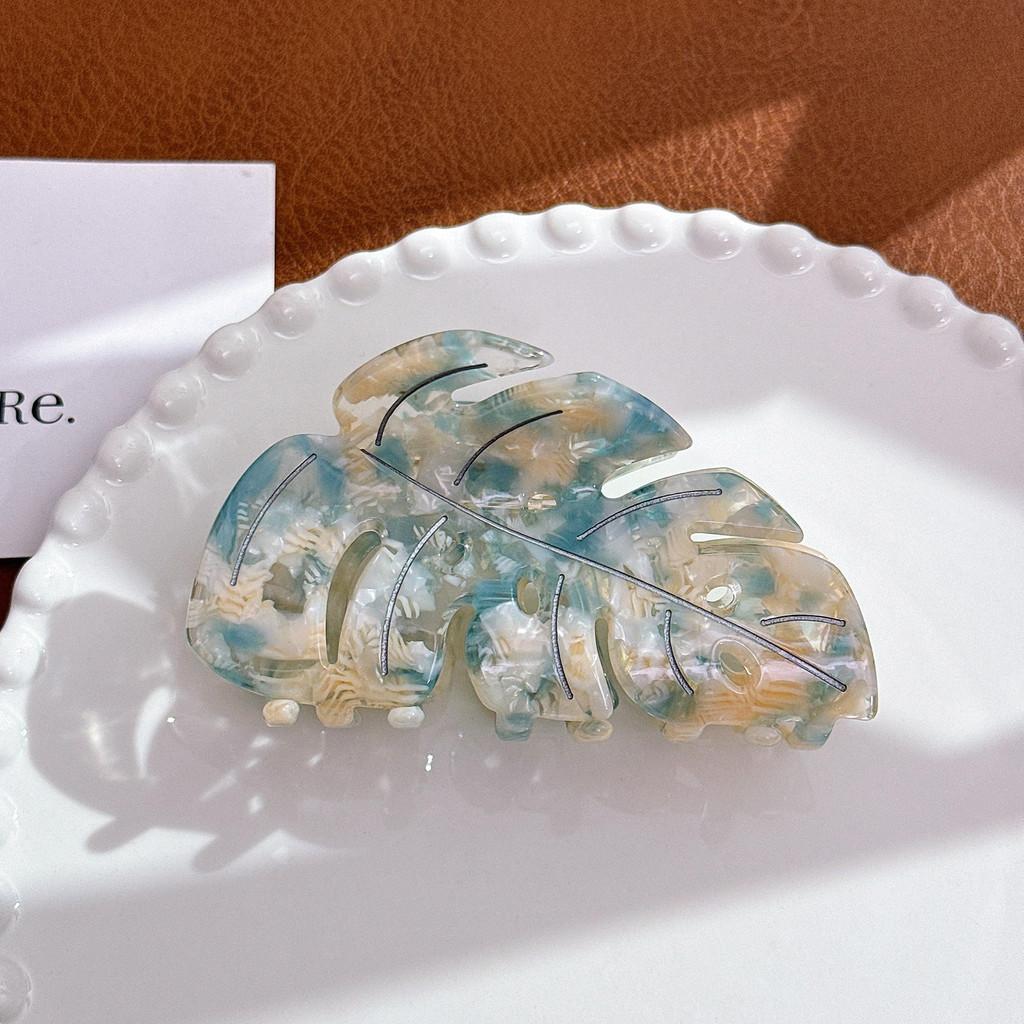 

Chic And Stylish 9.3cm Leaf Hair Clip For Elegant Updos In Vibrant Colors Blue Orange