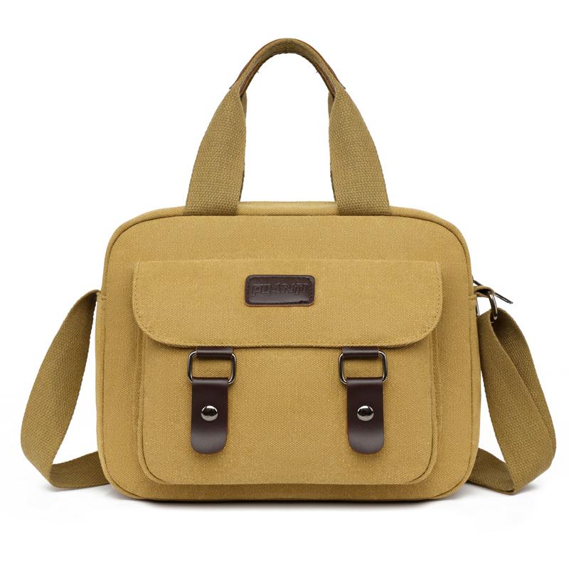 Canvas Handbag Men's Business Briefcase Shoulder Crossbody Bag