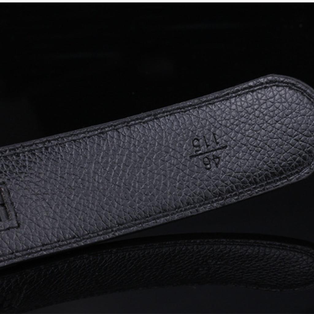 Men's PU Leather Belt Without Buckle for Automatic Buckle Waistband Perfect Fit Black Waist Ornament Waist Cincher