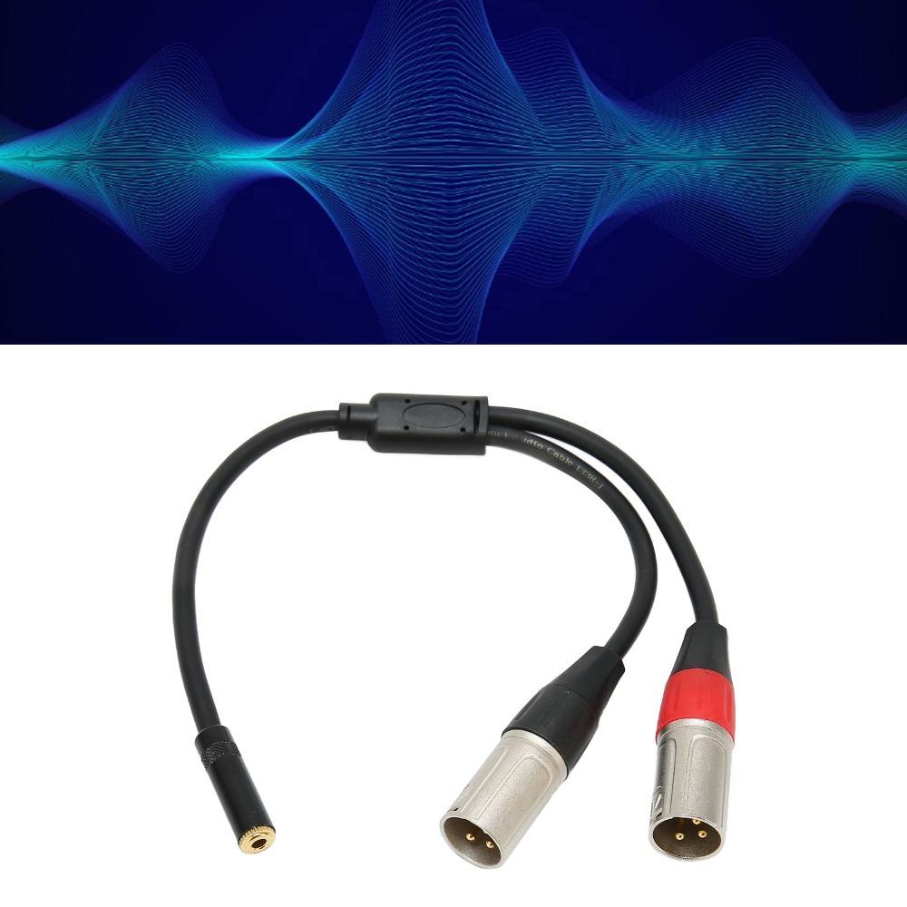 1.0ft Balanced Dual XLR Male to 3.5mm Female 3.5mm to 3Pin XLR Y Split Cable  Audio Recording