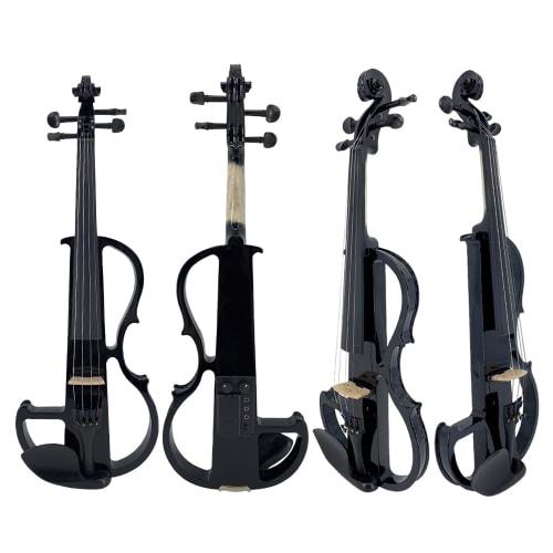 Yinfente Electric Violin 4/4 Full-Size Quiet 4-String Student Beginner's Violin with Wood Parts, Case, Bow, Shoulder Pillow, and Wired Earphones (Blac