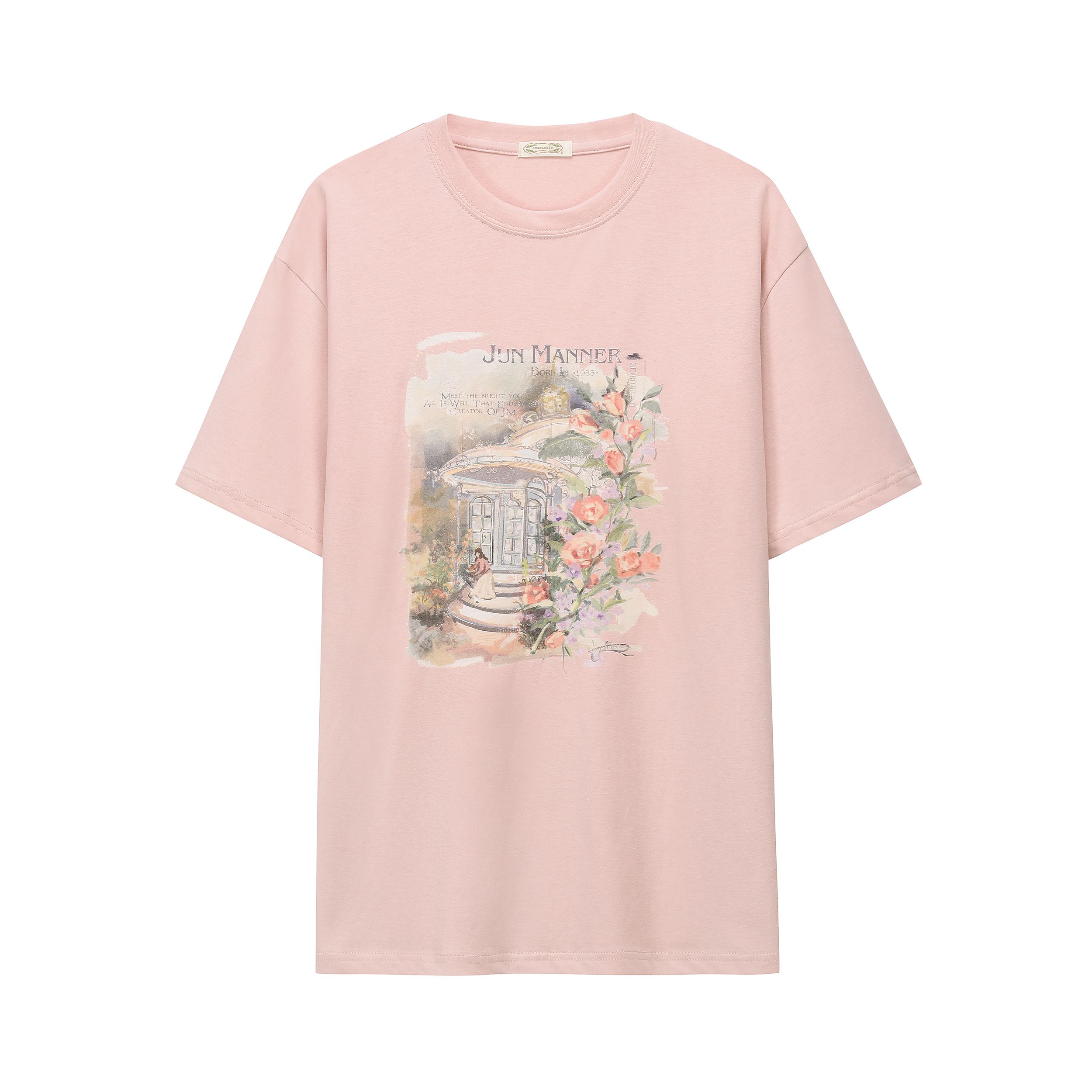 

2025 летняя повседневная футболка большого размера женская из чистого хлопка с коротким рукавом футболки для женщин harajuku цветочный принт y2k топы хип-хоп уличная одежда 3XL розовый