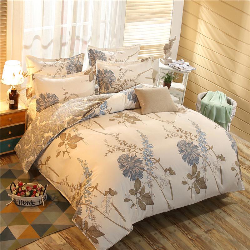Cotton Bedding Set Sheet Geometric Flat Sheet Pillow Cover Bedding Set Home Decor