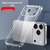 Drop-Proof Transparent Solid Color Phone Case for iPhone 13-17 Pro Max, Full Coverage, European American Style