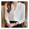 Navava Office Simple Solid Cut Neck Long Sleeve Shirt Nb2278