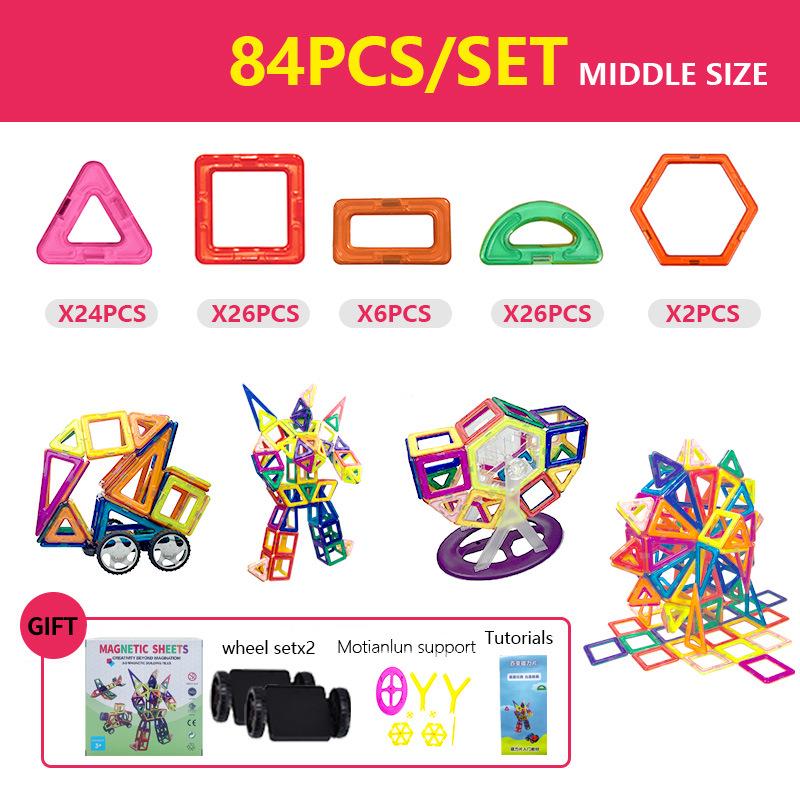 Stained Glass Magnetic Tile Building Blocks - Children's Educational Toy Set for Creative Play