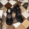 Neue Mary Jane Damen Schuhe Schlichte Lolita Schuhe Dicke Sohle Hoher Absatz Luolita Japanisch Retro Britisch Damen Cosplay Einzelne Schuhe