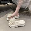 Fashion 2025 New Slippers for Women's Summer Fashion Platform Flip Flops Anti Slip Thick Bottom Seaside Vacation Flower Beach Shoes