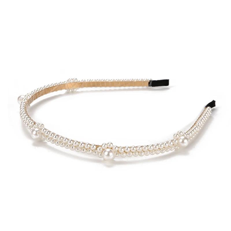 Neues Perlen-Haarband Damenmode Einfaches Rutschfestes Stirnband Elastisches Make-up Waschgesicht Reif Haarband Mädchen Haarschmuck