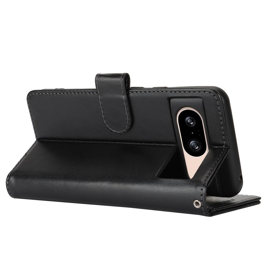For Google Pixel 8 Case Textured Leather Wallet Phone Cover with Strap