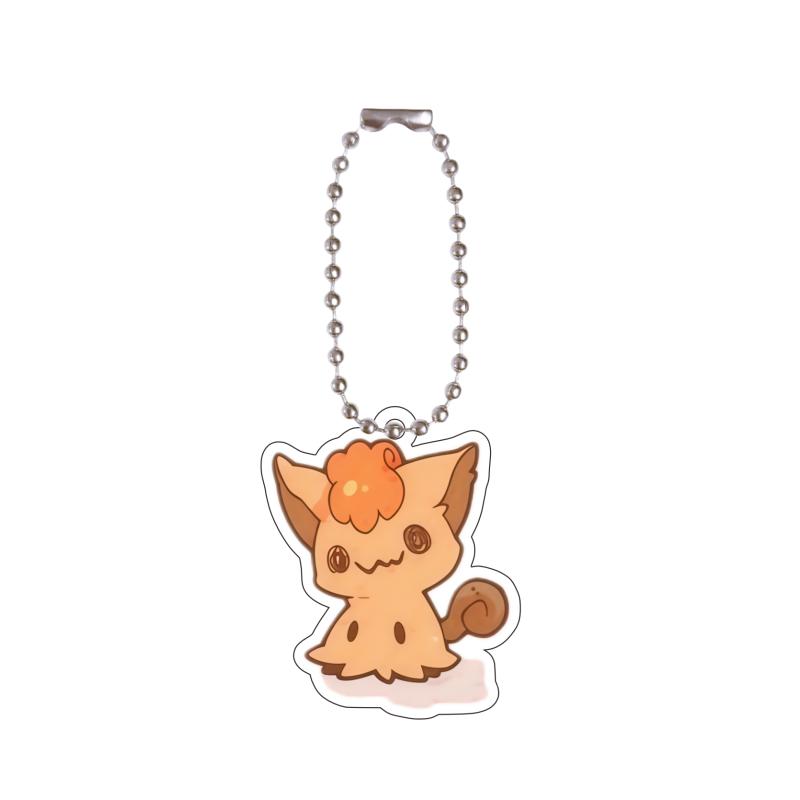 Anime Acrylic Key Ring for Brionne Alolan Meowth Pumpkaboo Chimchar Espurr Piplup Q Version Self-Made Acrylic Key Chain Pendant