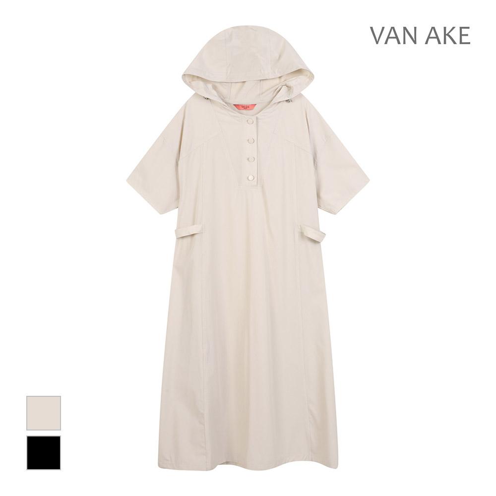 VANAKE Hooded Neck Button Dress_Vb37Opud03Z