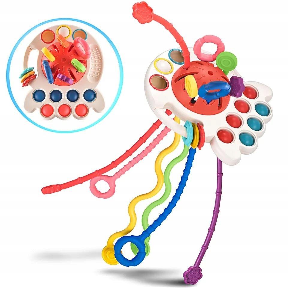 Montessori Sensory Teething Toy for Babies, Multicolor, 12x14x7cm, Teether & Soothing Toy for Kids 18 Months+