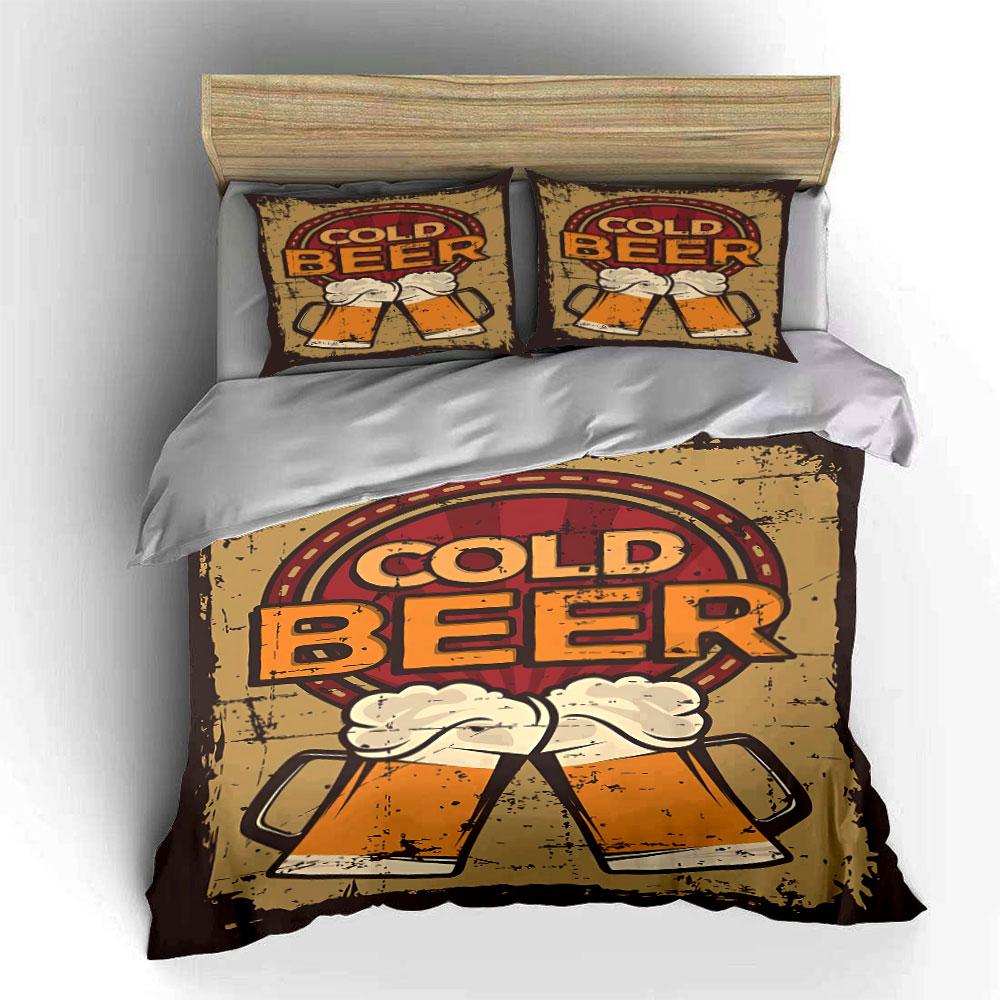 Beer Mugs and Text. Bedding Sets Duvet Cover Sets Duvet Covers Pillowcases(1 * Duvet Cover 2 * Pillowcases, Without Duvet Insert)