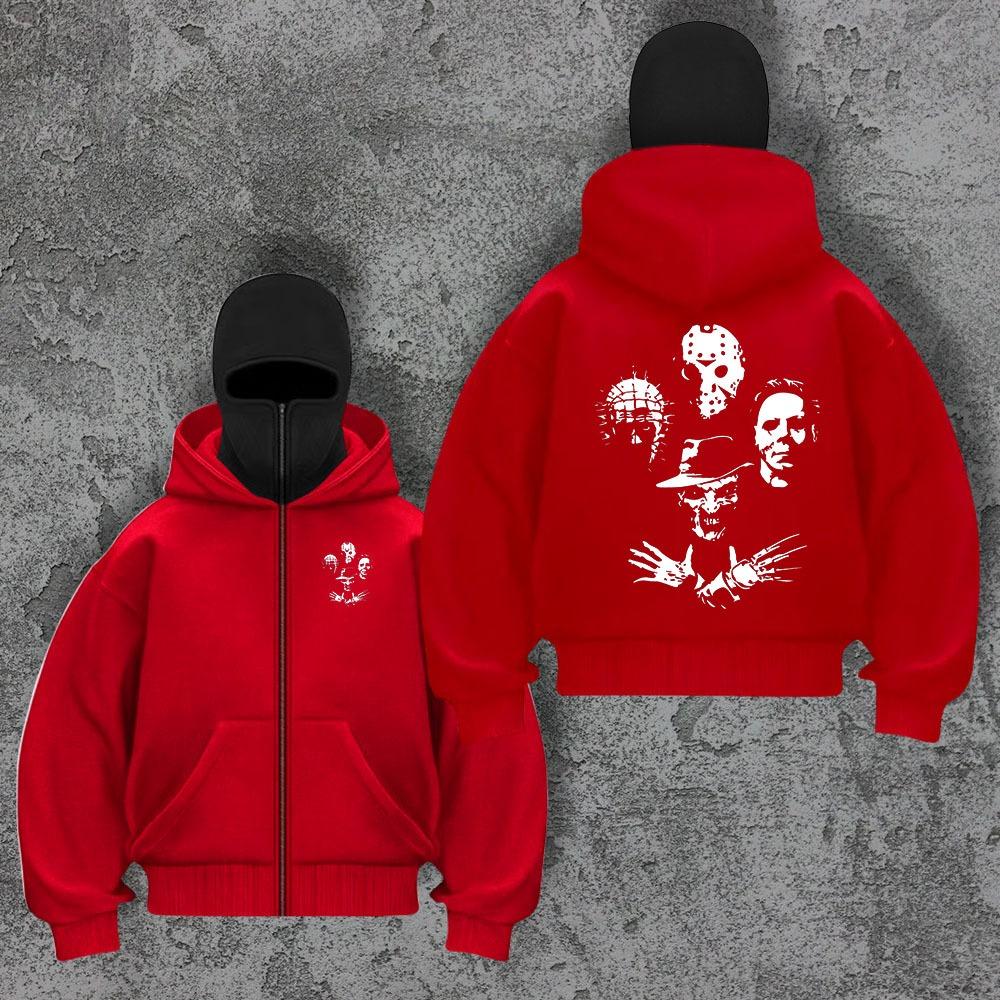 Trendy Brand Velvet Double Hat Unique Design Hooded Sweatshirt for Autumn and Winter, New Unisex Loose Y2K Sweatshirt