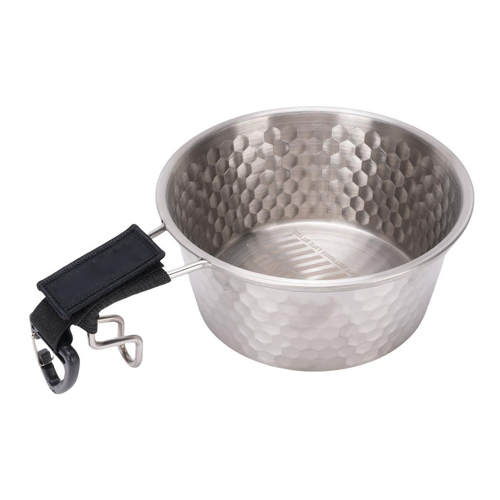 Camping Bowl with Handle 304 Stainless Steel Portable Outdoor Rice Bowl Camping Tableware for RV