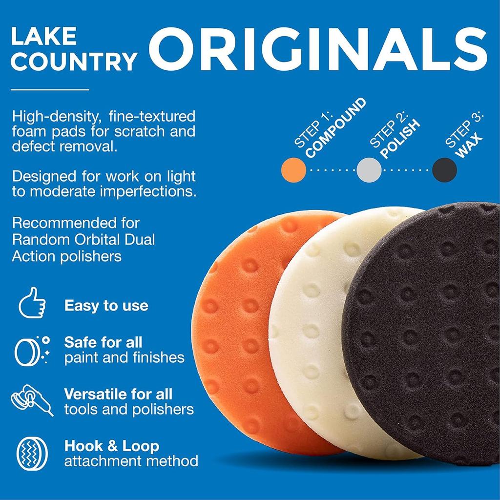 Lake Country CCS Pad Kit - 3 Pads for Cutting, Polishing, and Finishing -