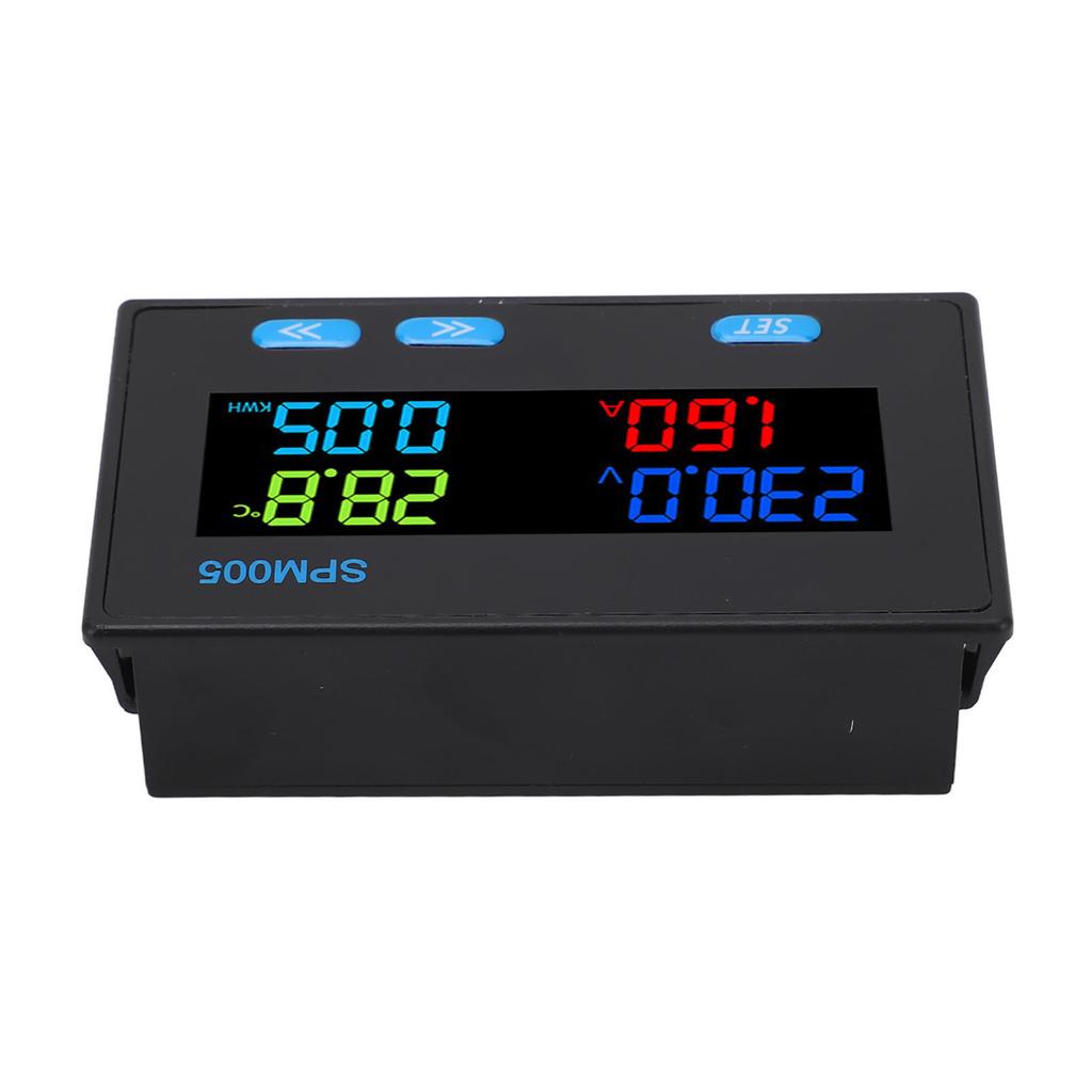 Digital Voltmeter Ammeter Panel 8 in 1 Multifunctional Power Meter Color LCD Display AC Energy Monitor AC60‑300V 20A