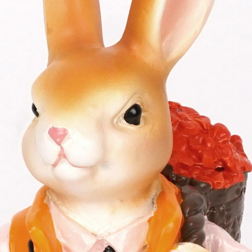 Festive Easter Rabbit Resin Figurines 2Pcs Great for Decorating Various Occasion Like Home Office or Environment