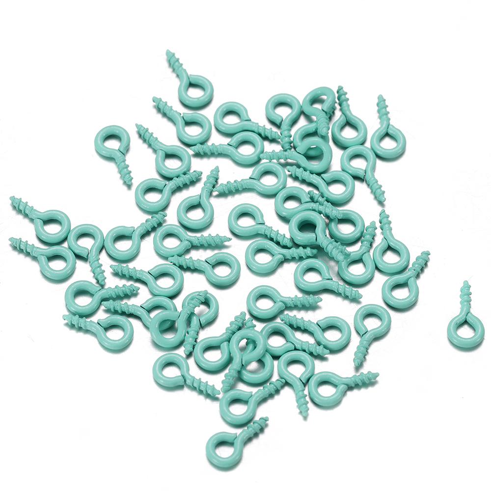 50Pcs/lot 4*8mm Colorful Small Tiny Mini Eye Pins Eyepins Hooks Eyelets Screw For DIY Jewelry Making Supplies Accessories