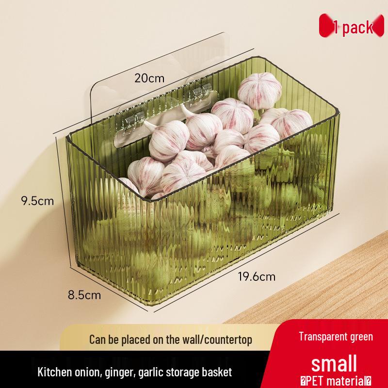 Wall-Mounted Punch-Free Storage Basket for Kitchen and Bathroom