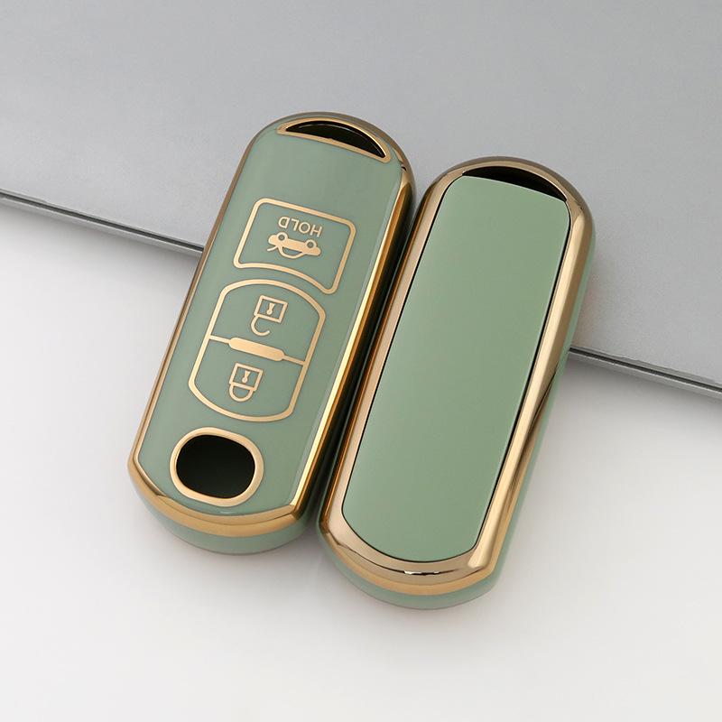 Husă cheie cu ramă aurie pentru modelele Mazda CX-30, Atez, CX-4, CX-5, CX-8 cu 2/3 butoane