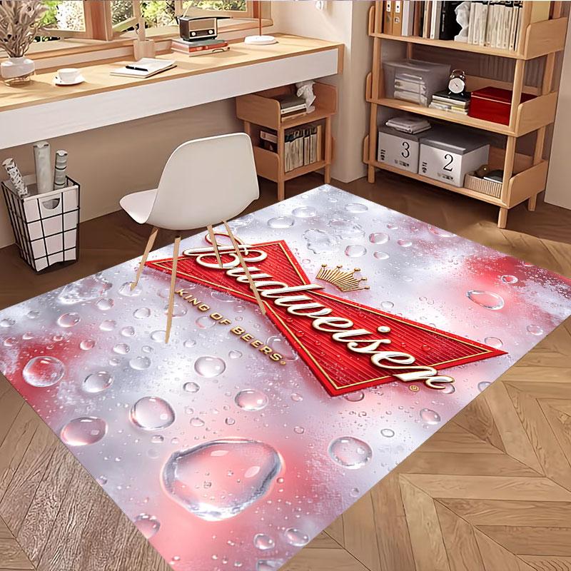 Budweiser Print Rug, Washable Floor Carpet, For Entryway Dorm Laundry Room Office Study, Home Decor Birthday Christmas Gift