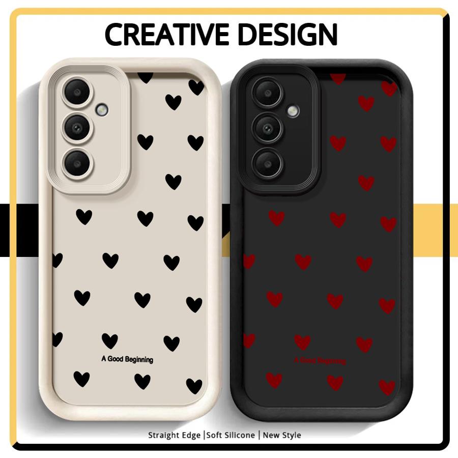 Phone Cover Case for Samsung Galaxy A56 A34 A15 A16 A23 A26 A32 A12 A13 A53 A54 A51 A73 A71 A72 A35 A36 Fashion Love Heart