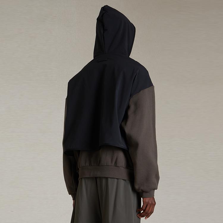 Fear of God Essentials Nylon Fleece Hooded Sweater Ink/Jet Black Men Tops 202SP244320F