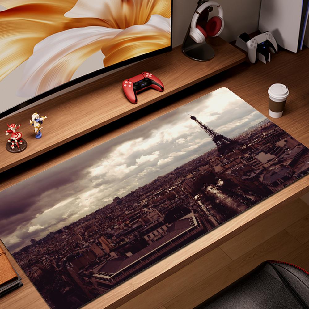 New Mouse Pad Gamer France Paris Eiffel Tower XL Computer Custom Large Mousepad XXL Office Carpet Non-Slip PC Table Mat