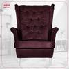 Gaja Wing Chair with Footrest Scandinavian Family Meble Burgundy Velvet