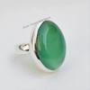 Handmade Oval Green Onyx Ring, 925 Sterling Silver, December Birthstone