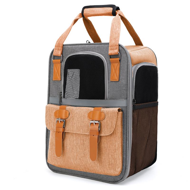 Oxford Dog Backpack Outdoor Travel Cat Bag Pet Double Shoulder Bag Portable Cat Carrier Comfort Breathable Puppy Cat Handbag