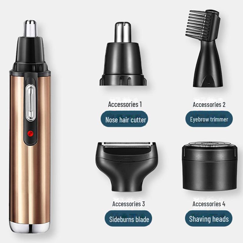 USB Wiederaufladbarer 4-in-1 Elektrischer Trimmer für Männer: Nase, Koteletten und mehr