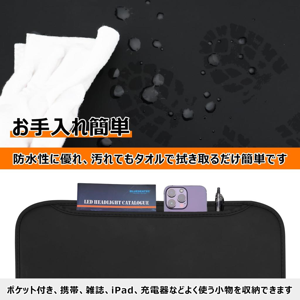BLUESEATEC Tapete de Proteção Traseiro para Kick Guard Assento Traseiro Compatível com Suzuki Jimny Série Nomad JC04 Capa de Proteção para Kick Guard do Banco Traseiro JC74 Design com Bolso de Armazenamento PU