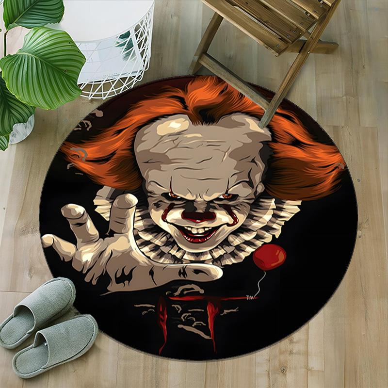 1pc Pennywise1 Print Round Carpet Chair Round Carpet Suitable for Bedroom Living Room Home Decorative Carpet