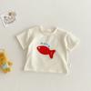 Kids Cartoon Patch T Shirt 3D Elephant Print Summer Short Sleeve Top Boys Girls Lightweight Base Shirt