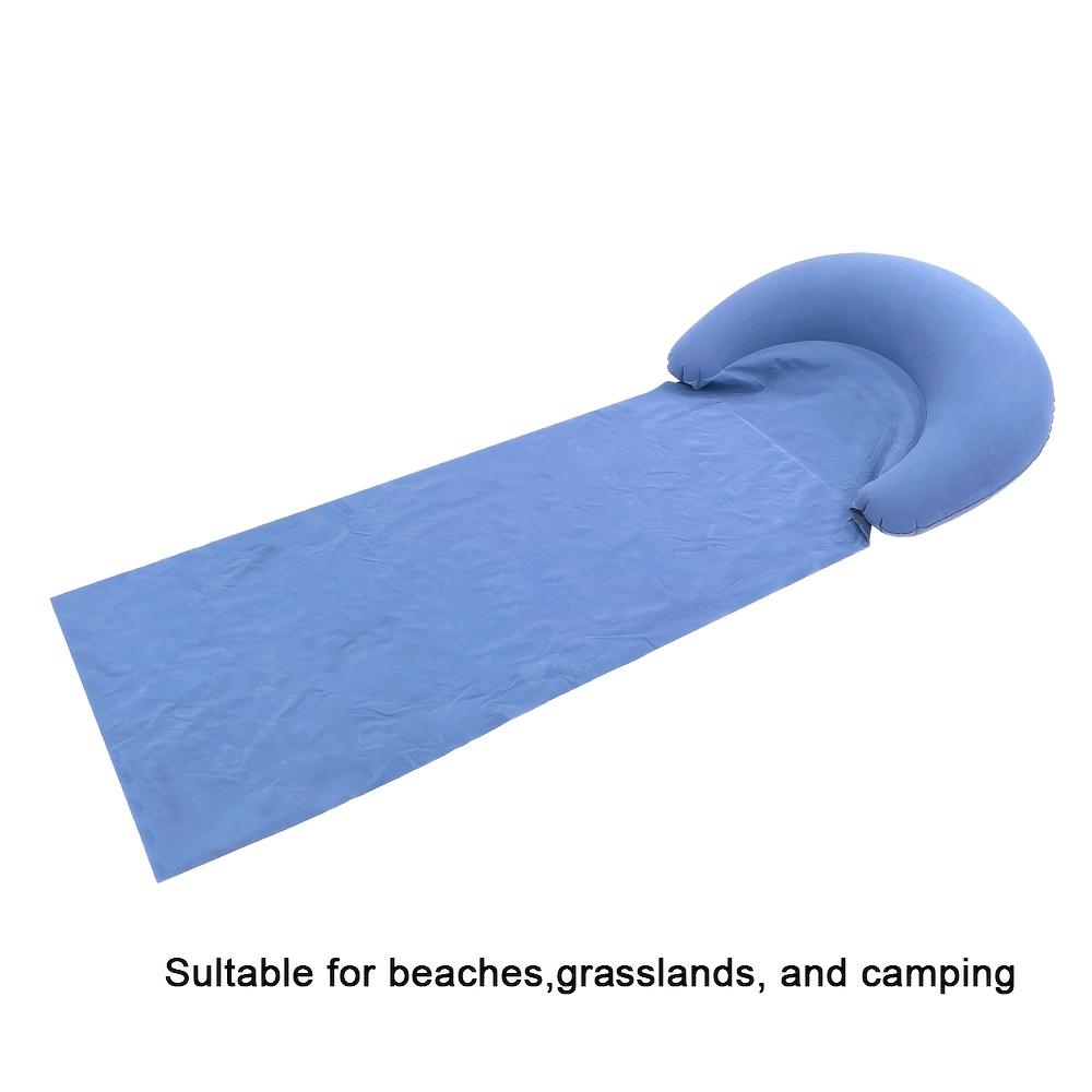 1Pc Beach Mat With Inflatable Headrest Outdoor Mat Anti-Sand Suitable For Outdoor Camping And Picnics Single Person Sleeping Mat Foldable Portable